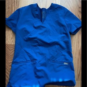 Figs technical XS galaxy blue scrub top